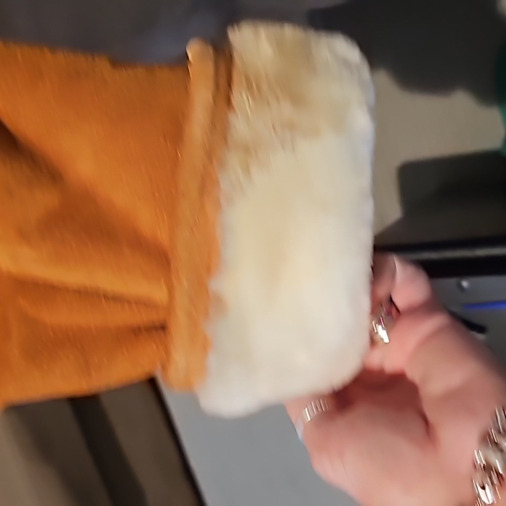 Leather Sherpa Jackets, Womens Large, Camel Color - Picture 3 of 14